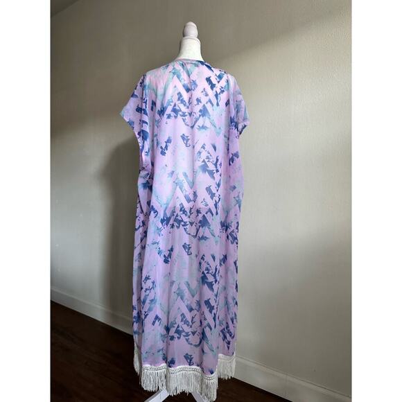 MODAMIX Maxi Cover Up Light Purple Boho Dress, Oversized, Beach Cover Up Size M - Picture 2 of 5